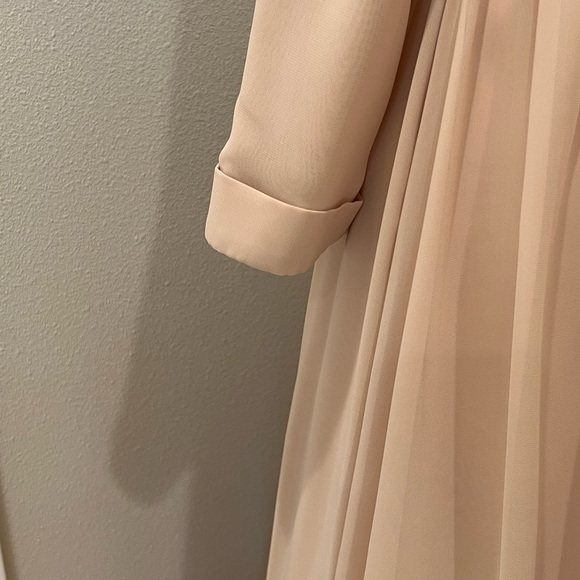 Custom formal long gown dress with train size 16 18 1X 2X Plus Size nude - Picture 3 of 11